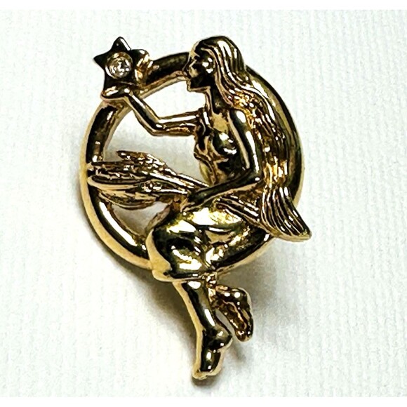 Vintage Avon Virgo Signs of the Future Pin Astrology Horoscope Rhinestone Star - Picture 2 of 8